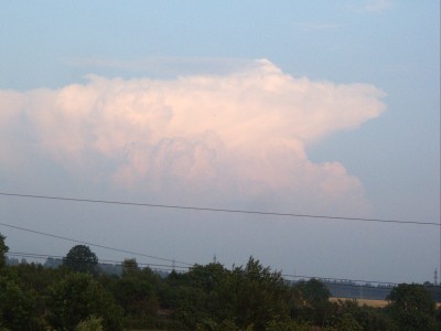 Bouřka nad Jeseníky ve 20:00